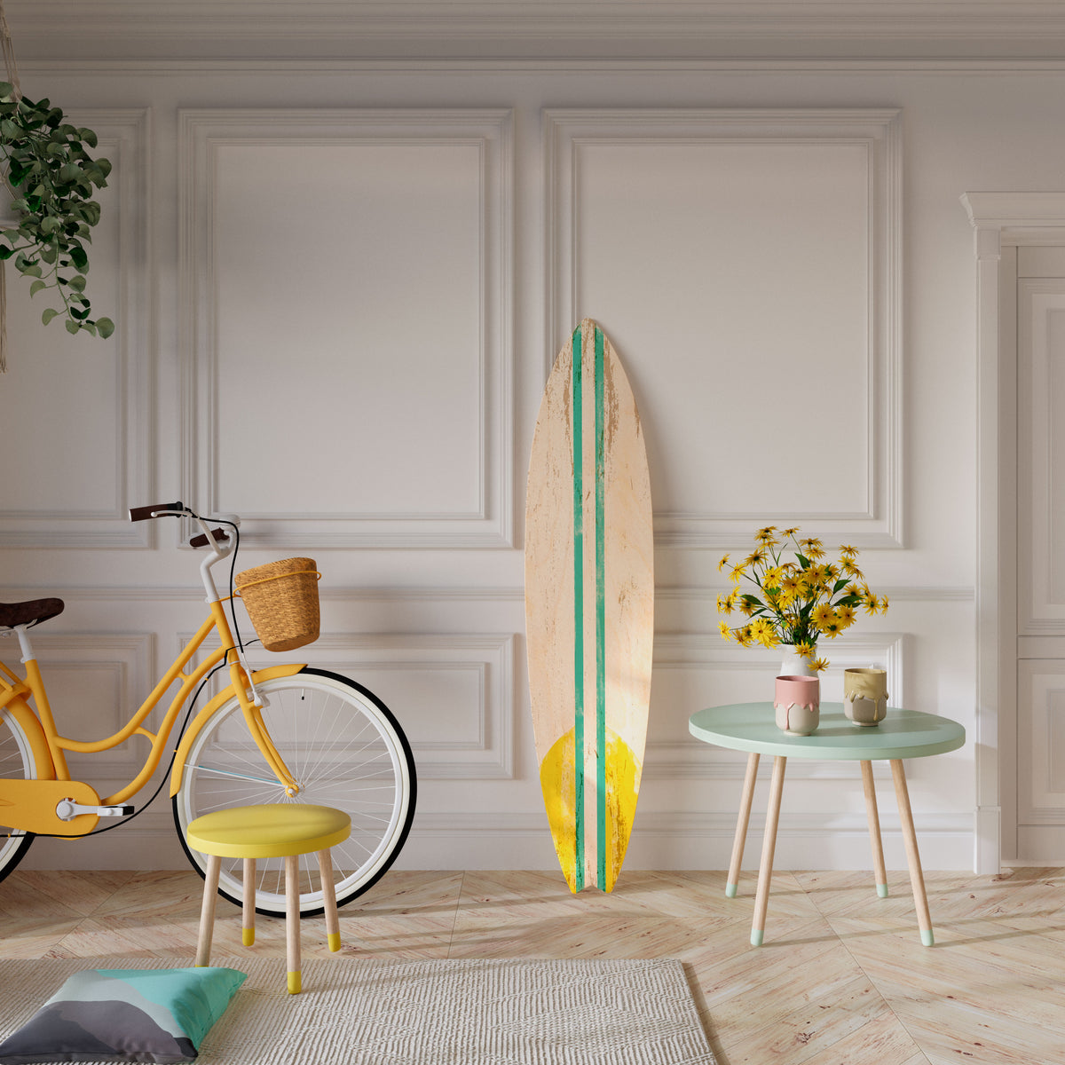 SUNSET RIDER Panel decorativo de tabla de surf