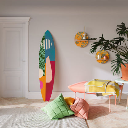VIVID VIBES Panel decorativo de tabla de surf