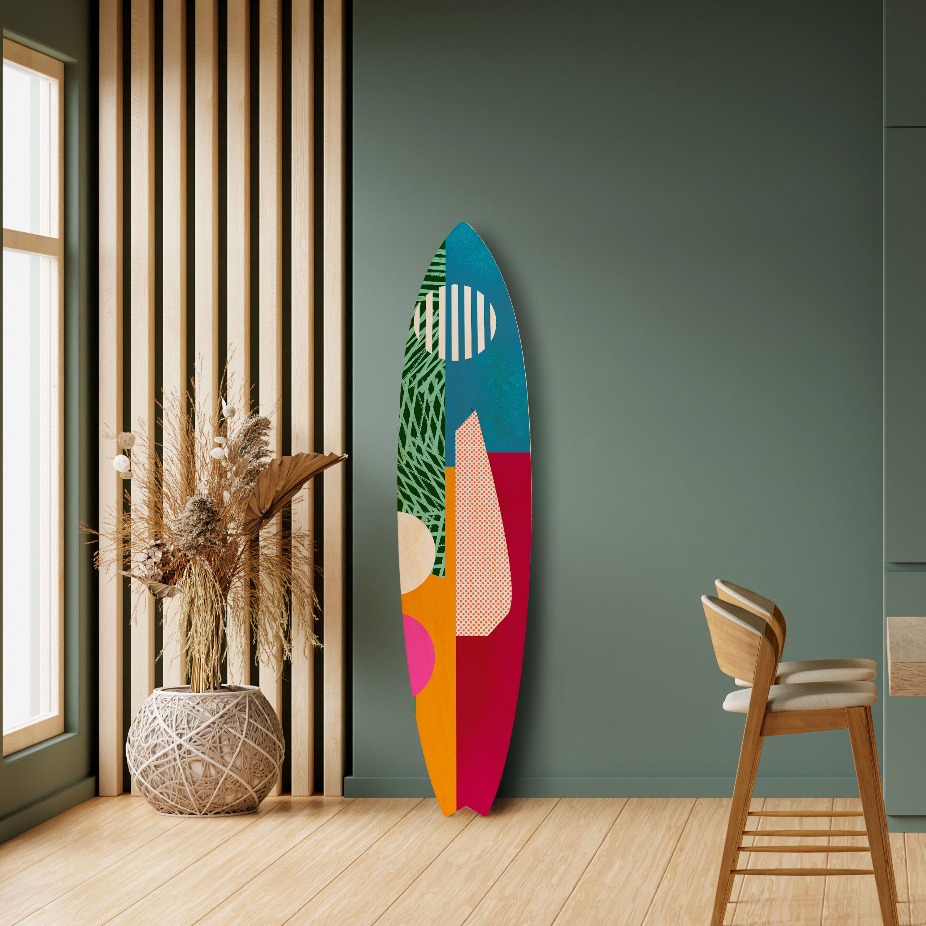 VIVID VIBES Panel decorativo de tabla de surf