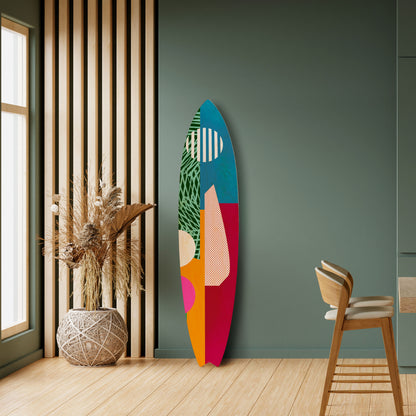 VIVID VIBES Panel decorativo de tabla de surf