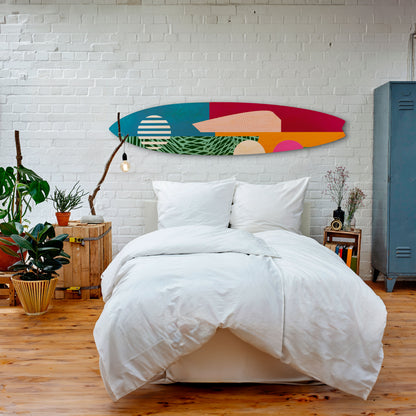 VIVID VIBES Panel decorativo de tabla de surf