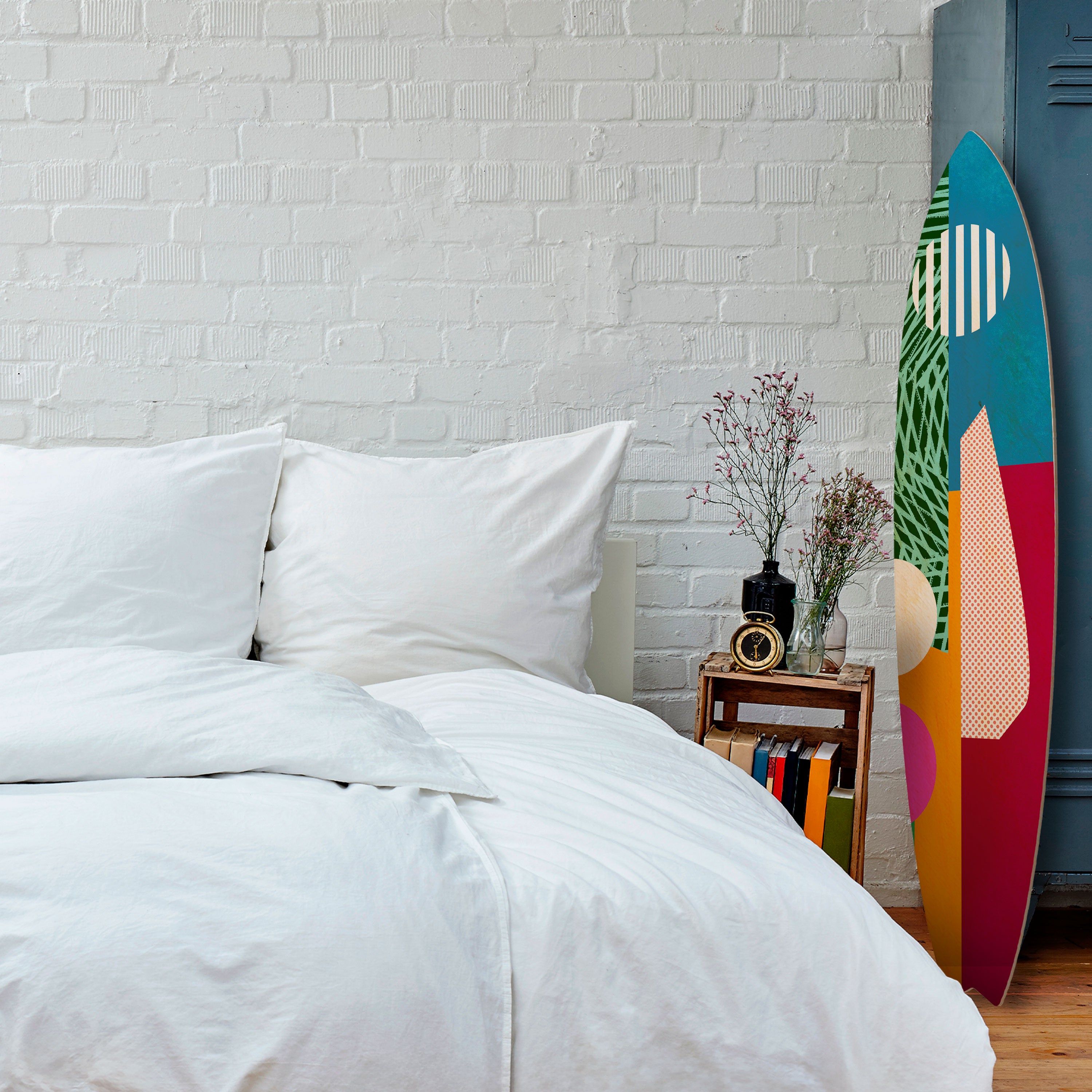 VIVID VIBES Panel decorativo de tabla de surf