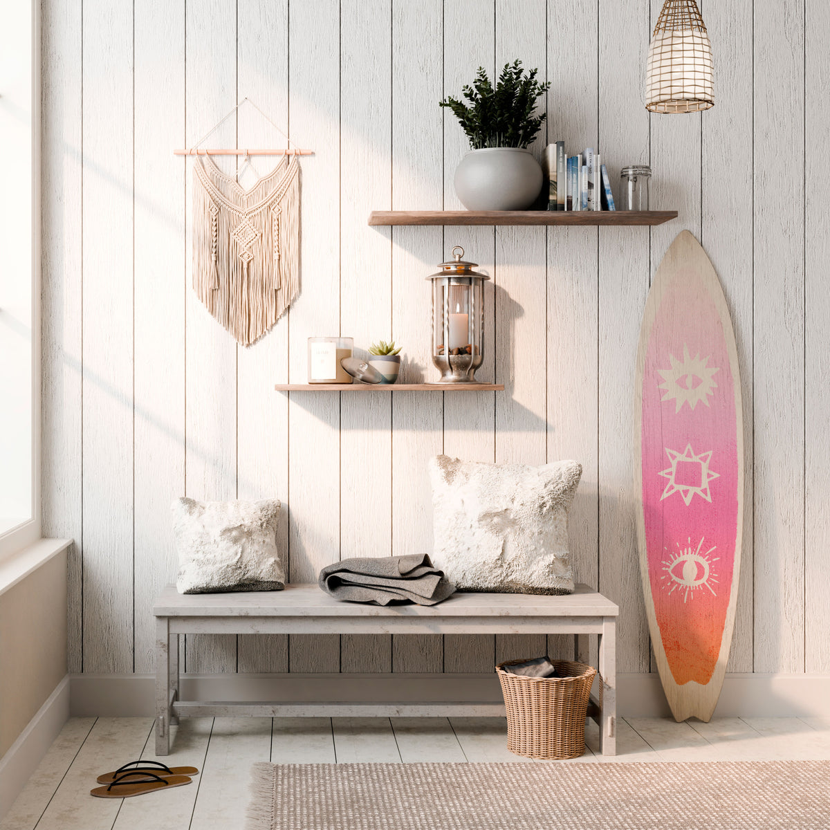DAZZLING DESIGN Panel decorativo de tabla de surf
