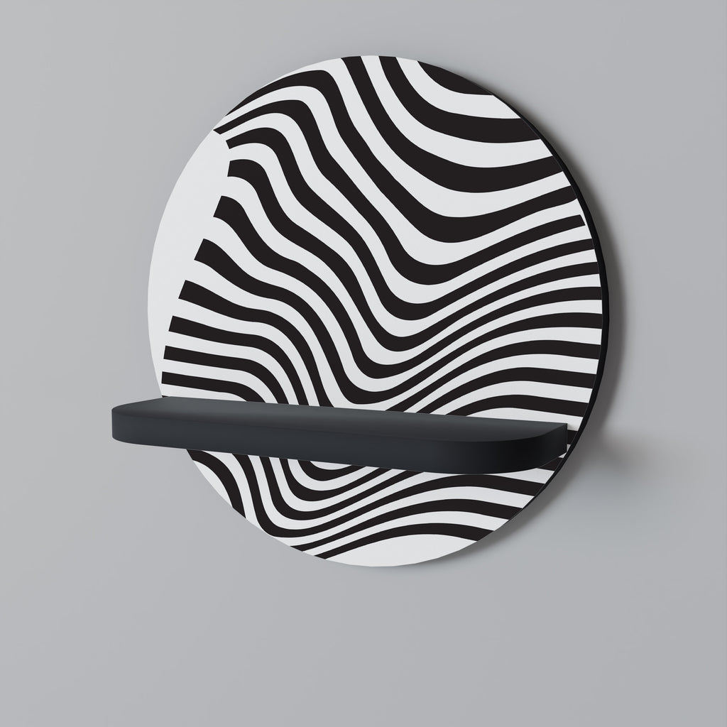 Estantería de arte redonda Illusionary Flow con acabado negro