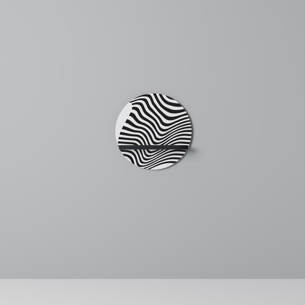 Estantería de arte redonda Illusionary Flow con acabado negro