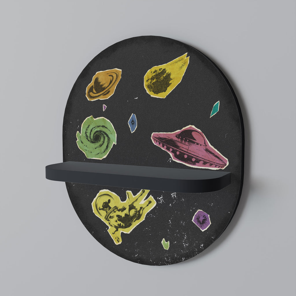 Estantería de arte ovalada GALAXY MORSEL con acabado negro