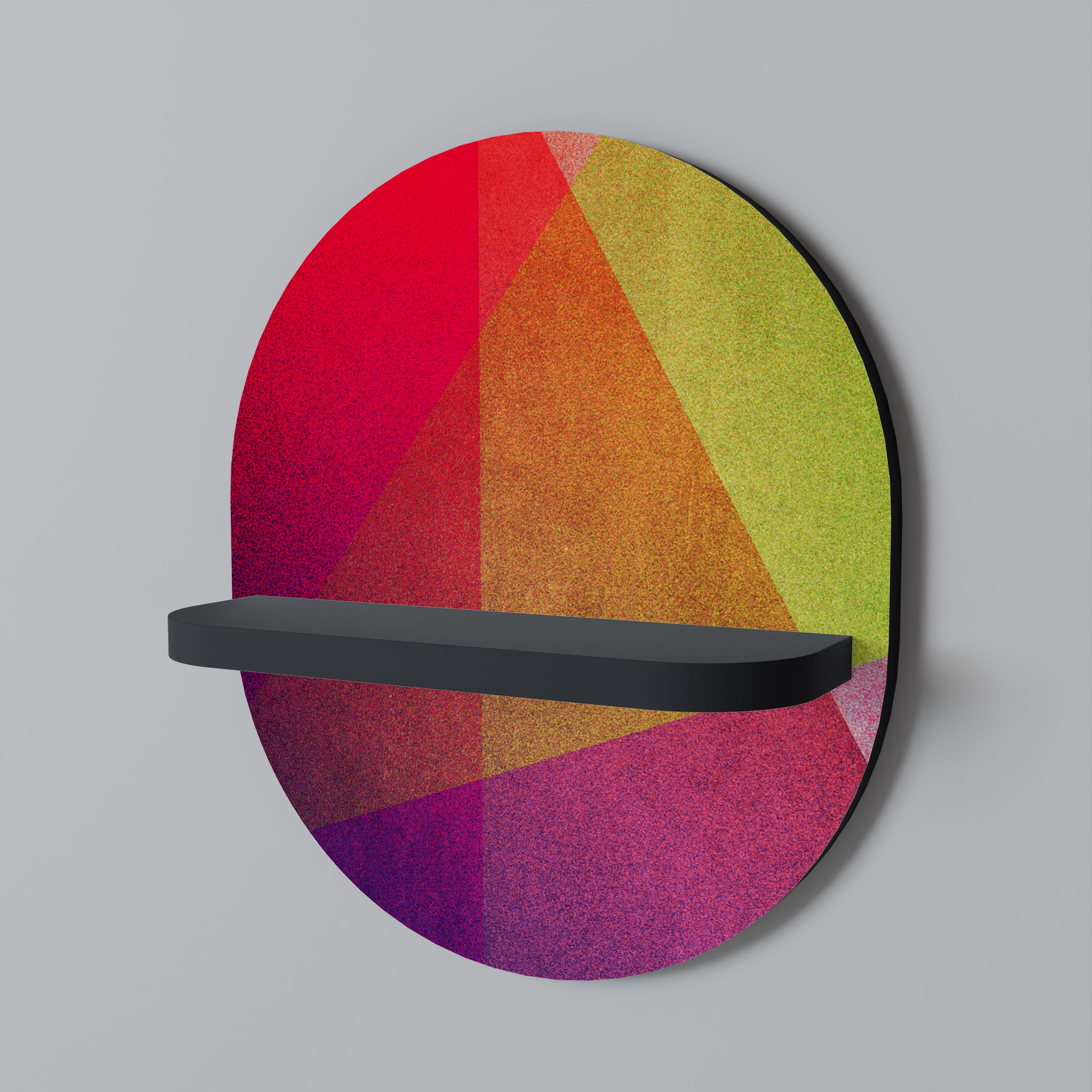 Estantería de arte ovalada VIVID GEOMETRY con acabado negro
