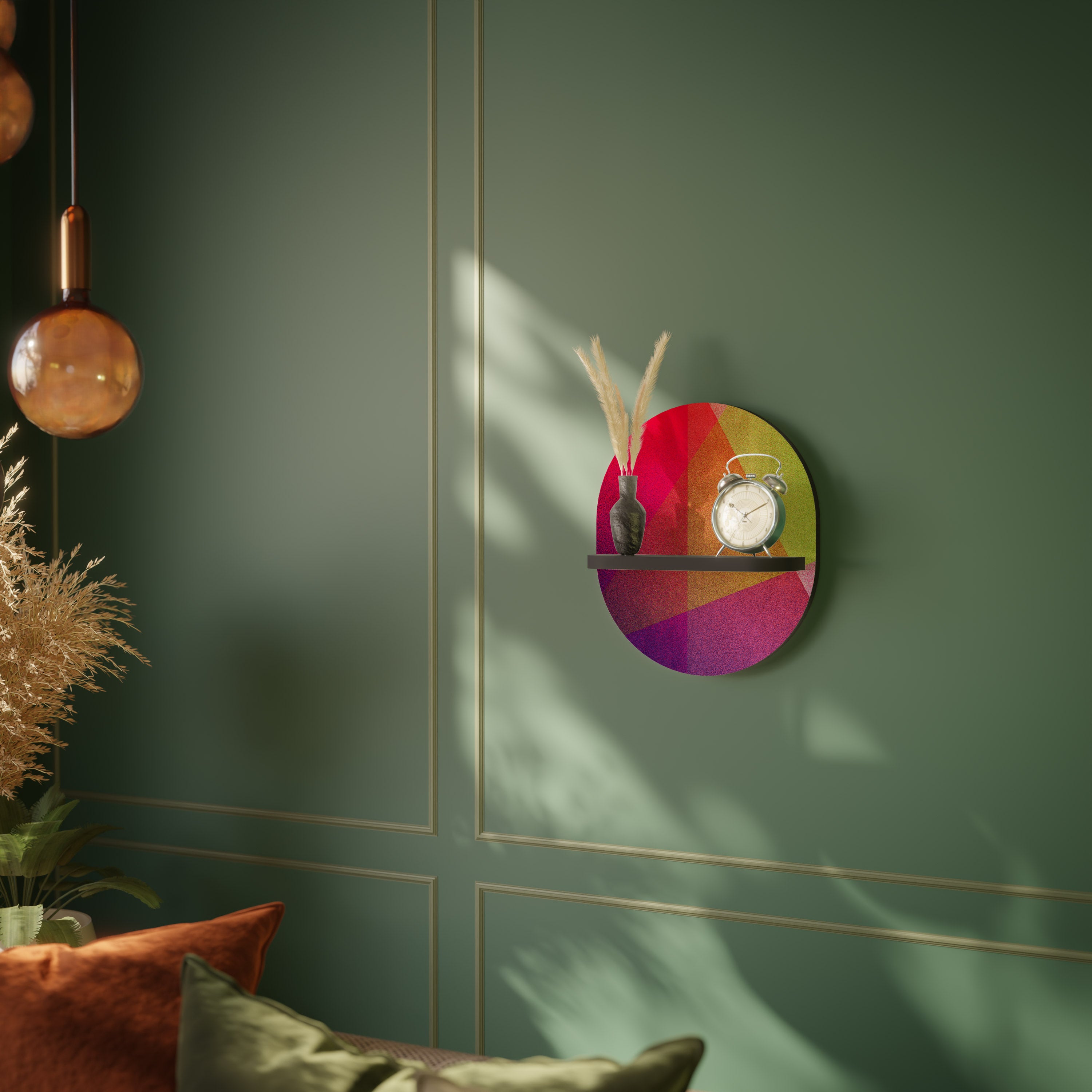 Estantería de arte ovalada VIVID GEOMETRY con acabado negro
