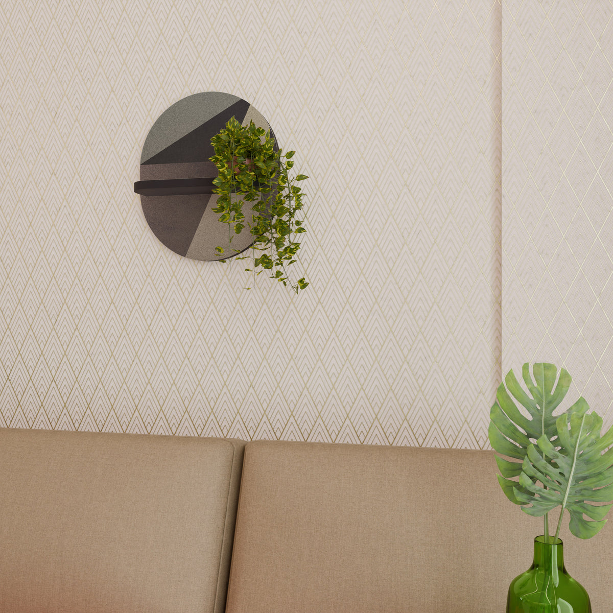 BEIGE GEOMETRY Art Shelf