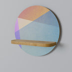 BRIGHT GEOMETRY Round Art Shelf In Oak Effect