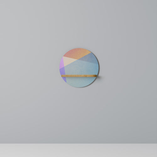 BRIGHT GEOMETRY Estante Redondo Decorativo en Efecto Roble