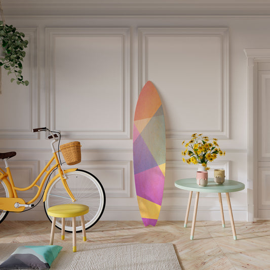 BRIGHT GEOMETRY Panel decorativo de tabla de surf