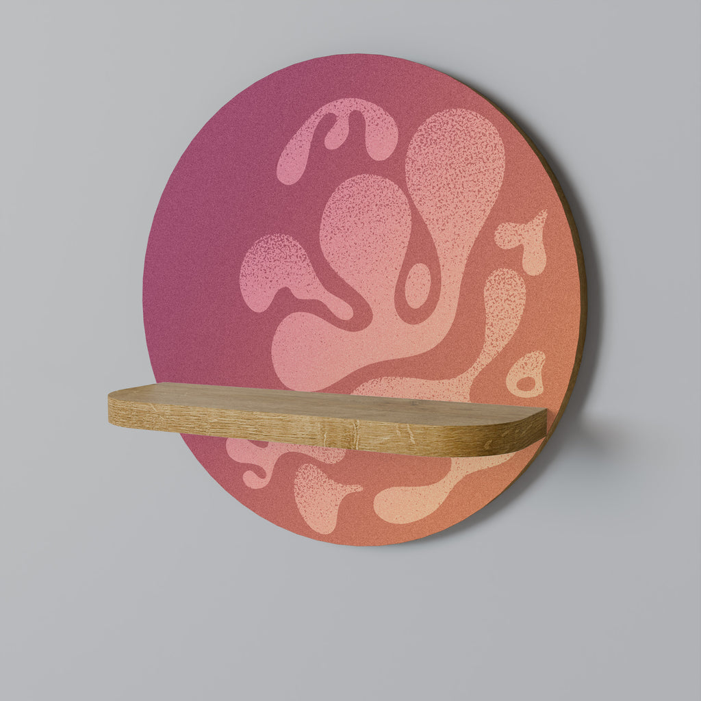Estantería artística redonda IRREGULAR PINK con efecto roble