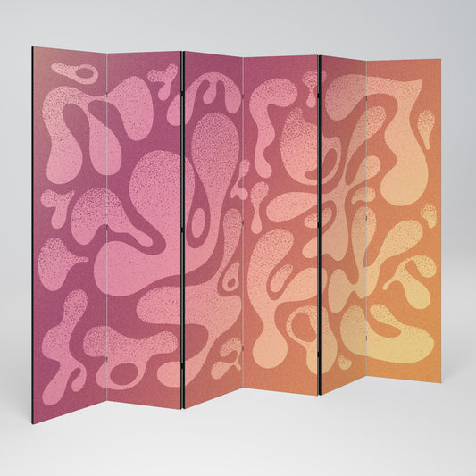 IRREGULAR PINK Biombo de 6 paneles