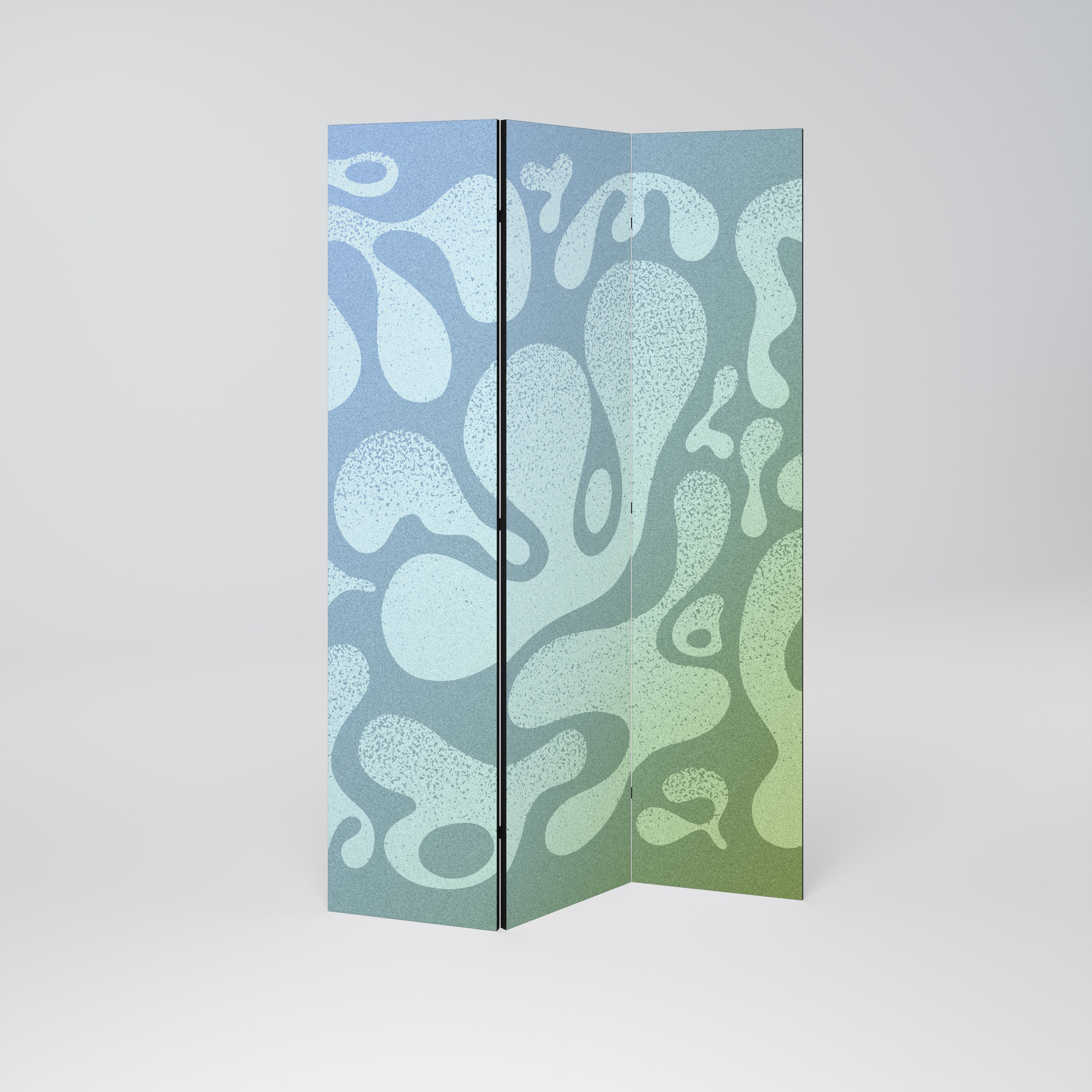 IRREGULAR BLUE Decorative 3-Panel Room Divider