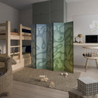 IRREGULAR BLUE Biombo Decorativo de 5 Paneles