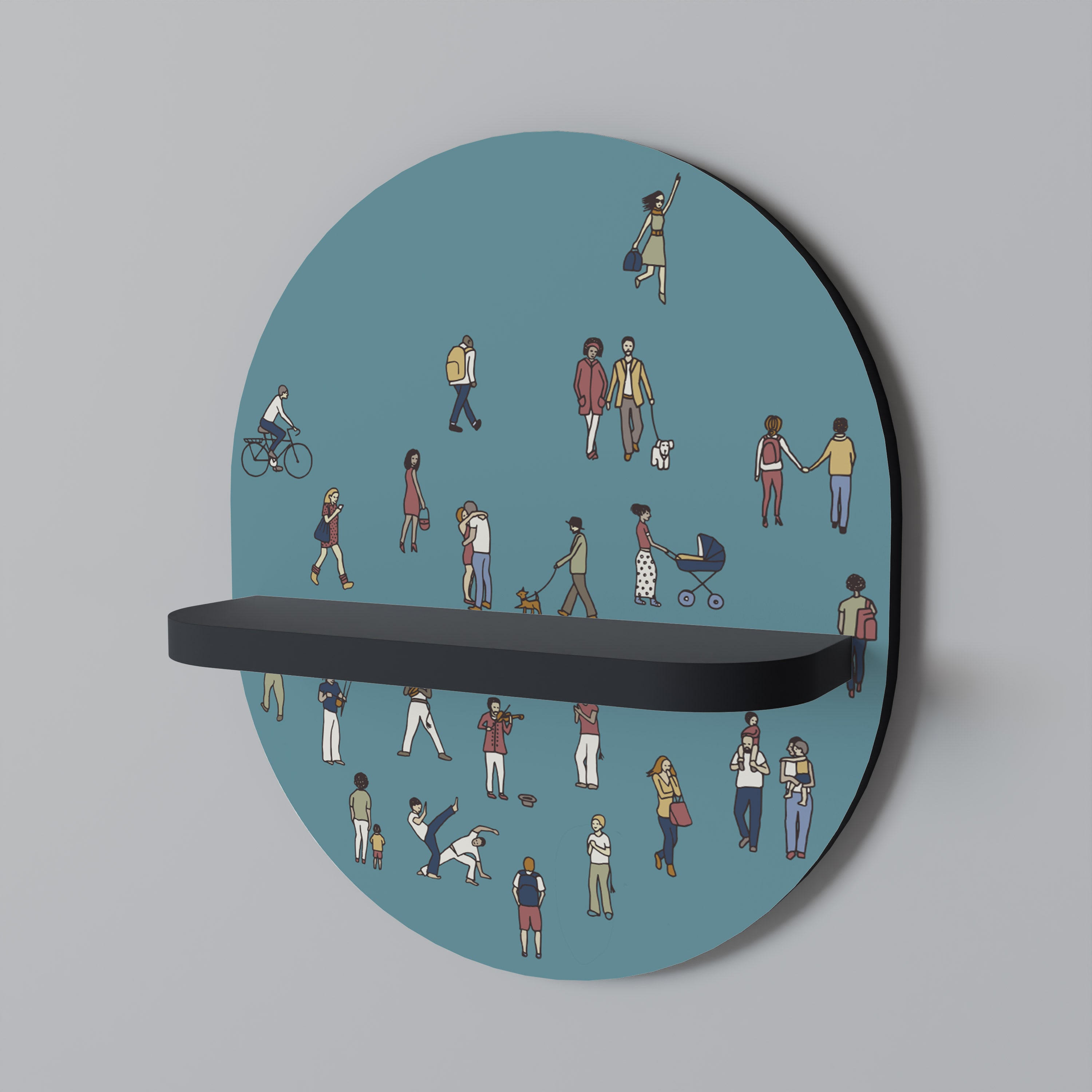 Estantería de arte ovalada COLLECTIVE STREAM con acabado negro