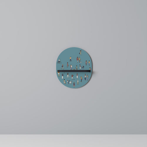 COLLECTIVE STREAM Estante Ovalado Decorativo en Acabado Negro