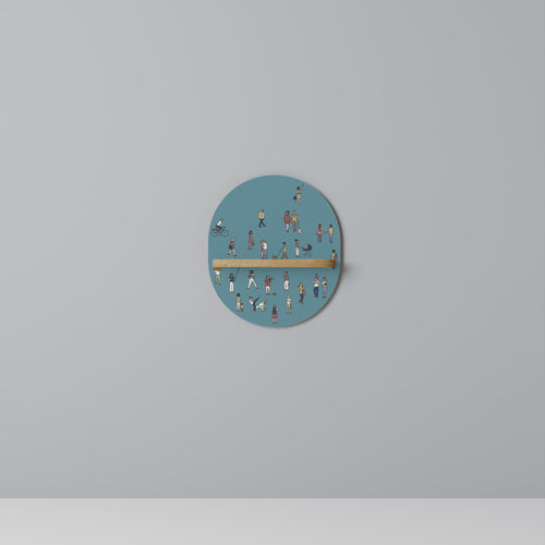 COLLECTIVE STREAM Estante Ovalado Decorativo en Efecto Roble