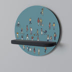 COLLECTIVE STREAM Estante Redondo Decorativo en Acabado Negro