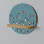 COLLECTIVE STREAM Estante Redondo Decorativo en Efecto Roble