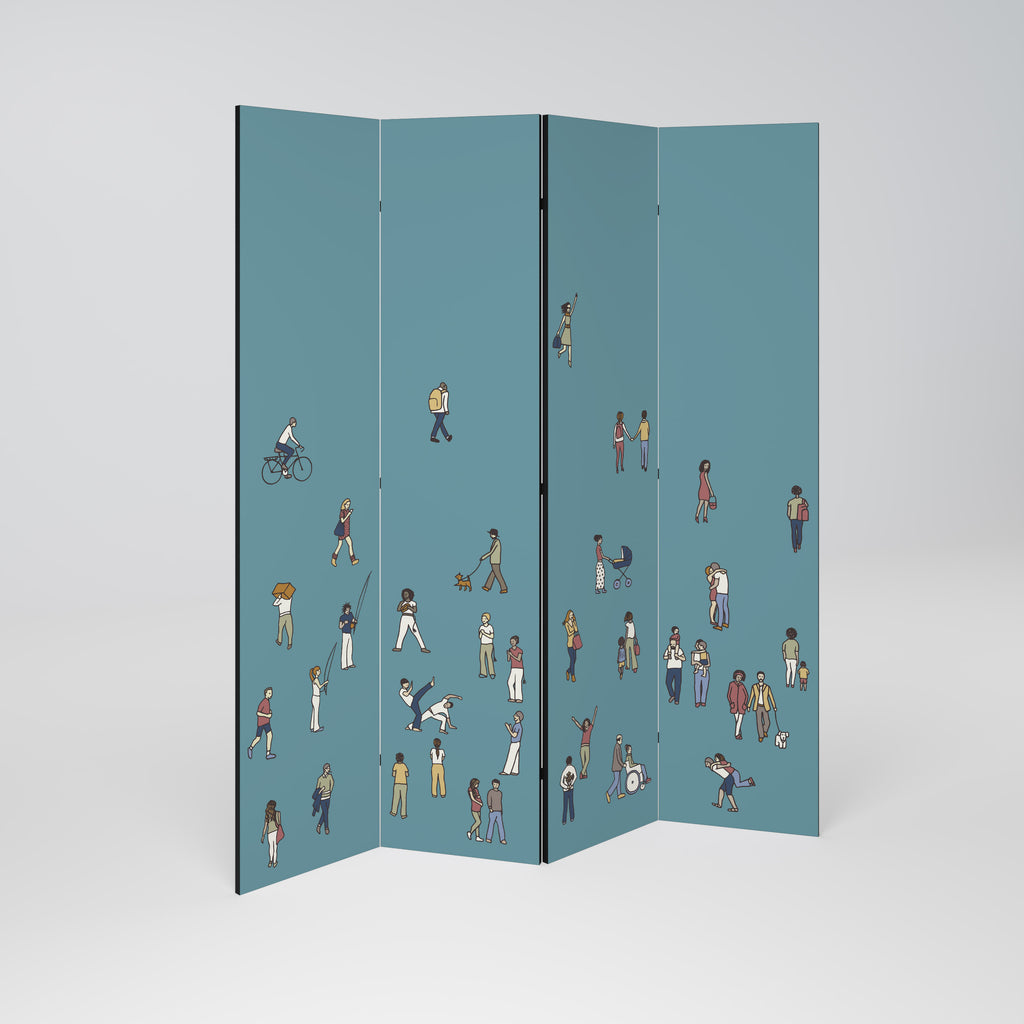 COLLECTIVE STREAM Decorative 4-Panel Room Divider