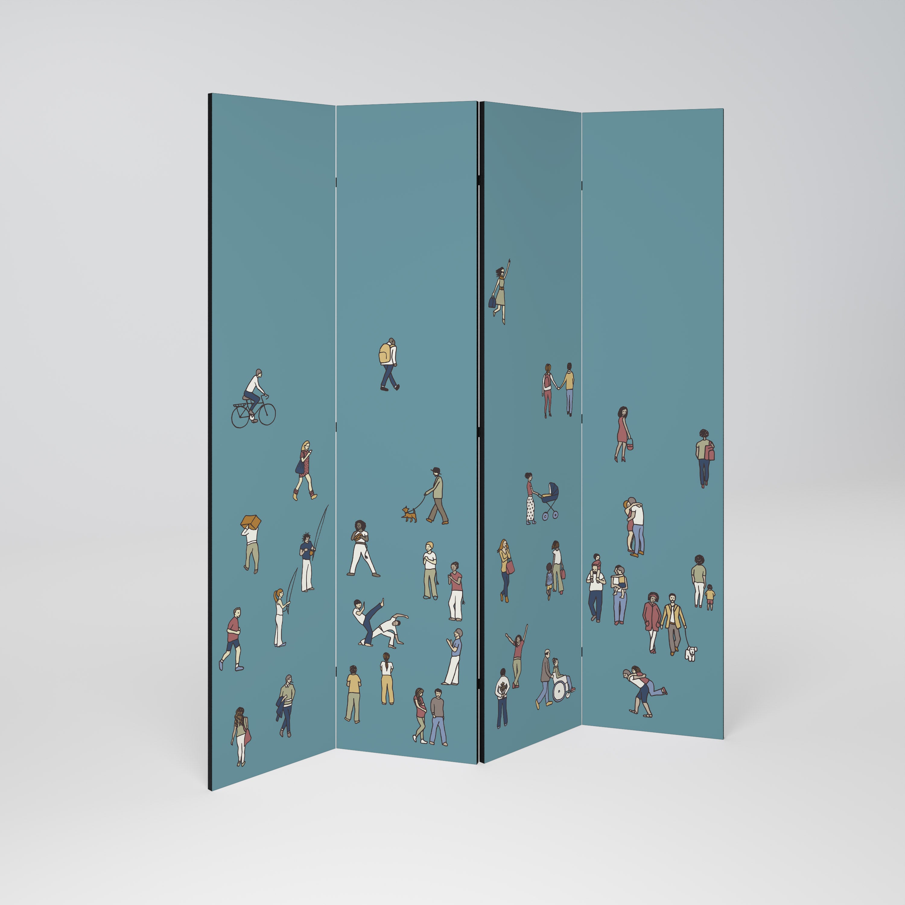 COLLECTIVE STREAM Decorative 4-Panel Room Divider