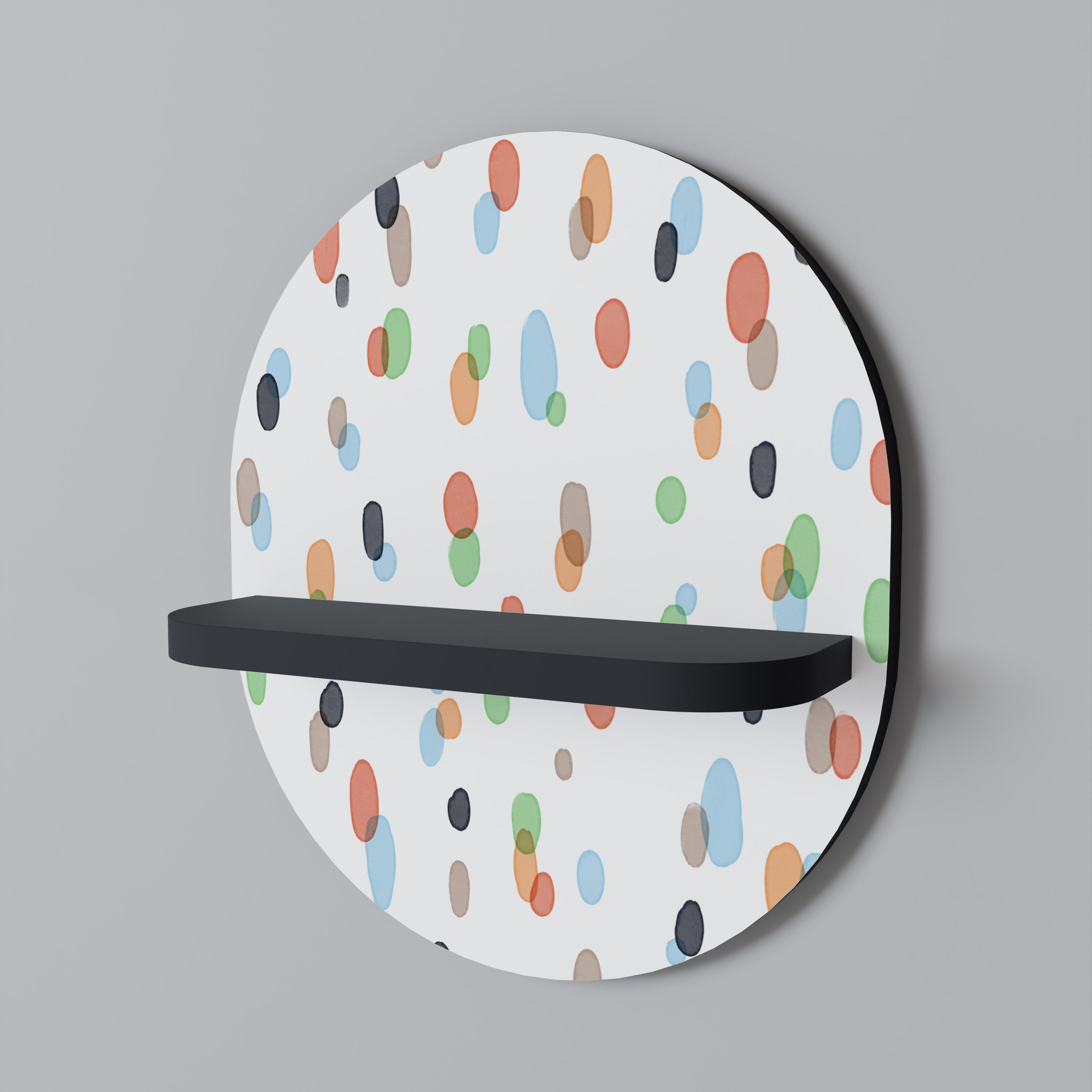 Estantería de arte ovalada ENERGETIC SPOTS con acabado negro