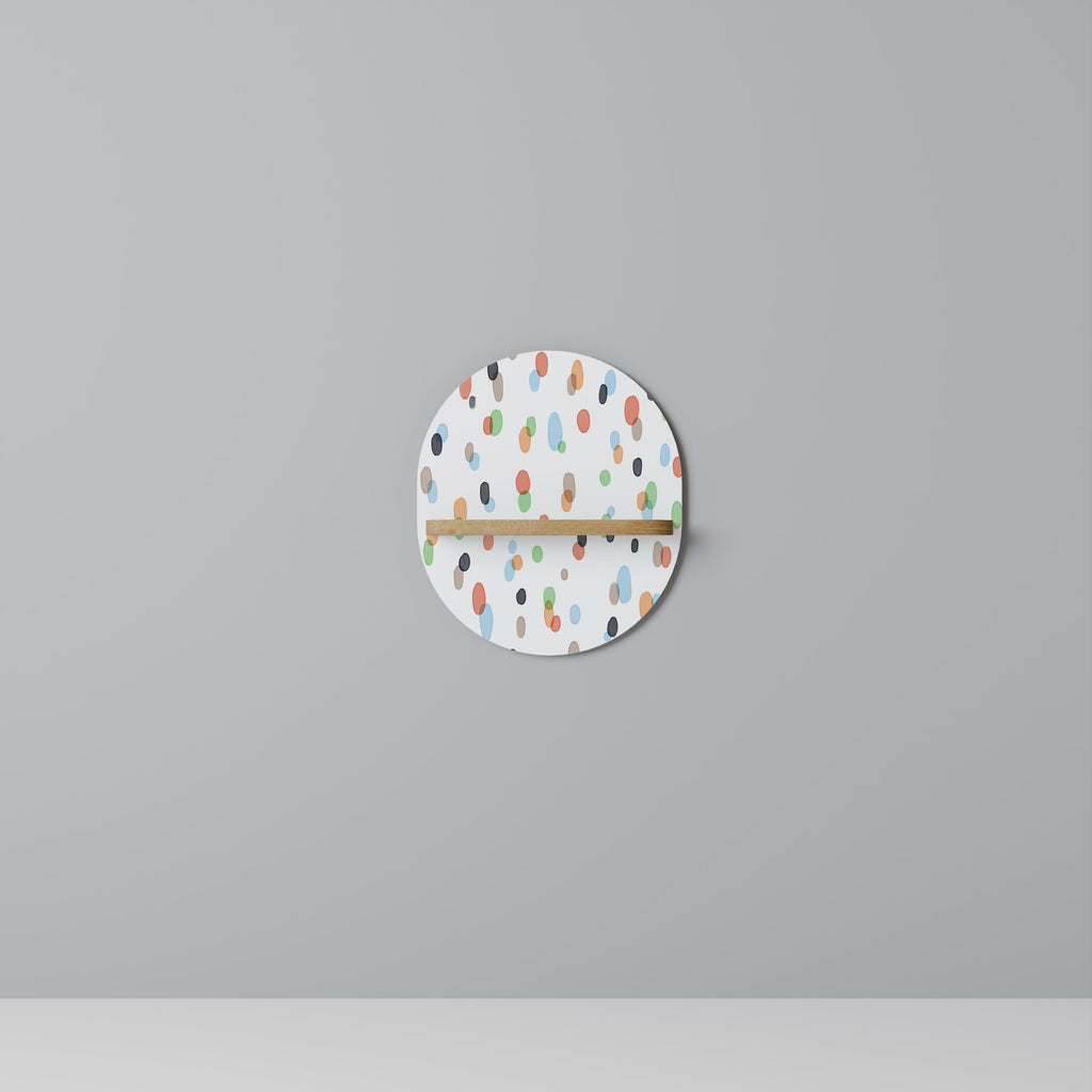 Estantería de arte ovalada ENERGETIC SPOTS con efecto roble