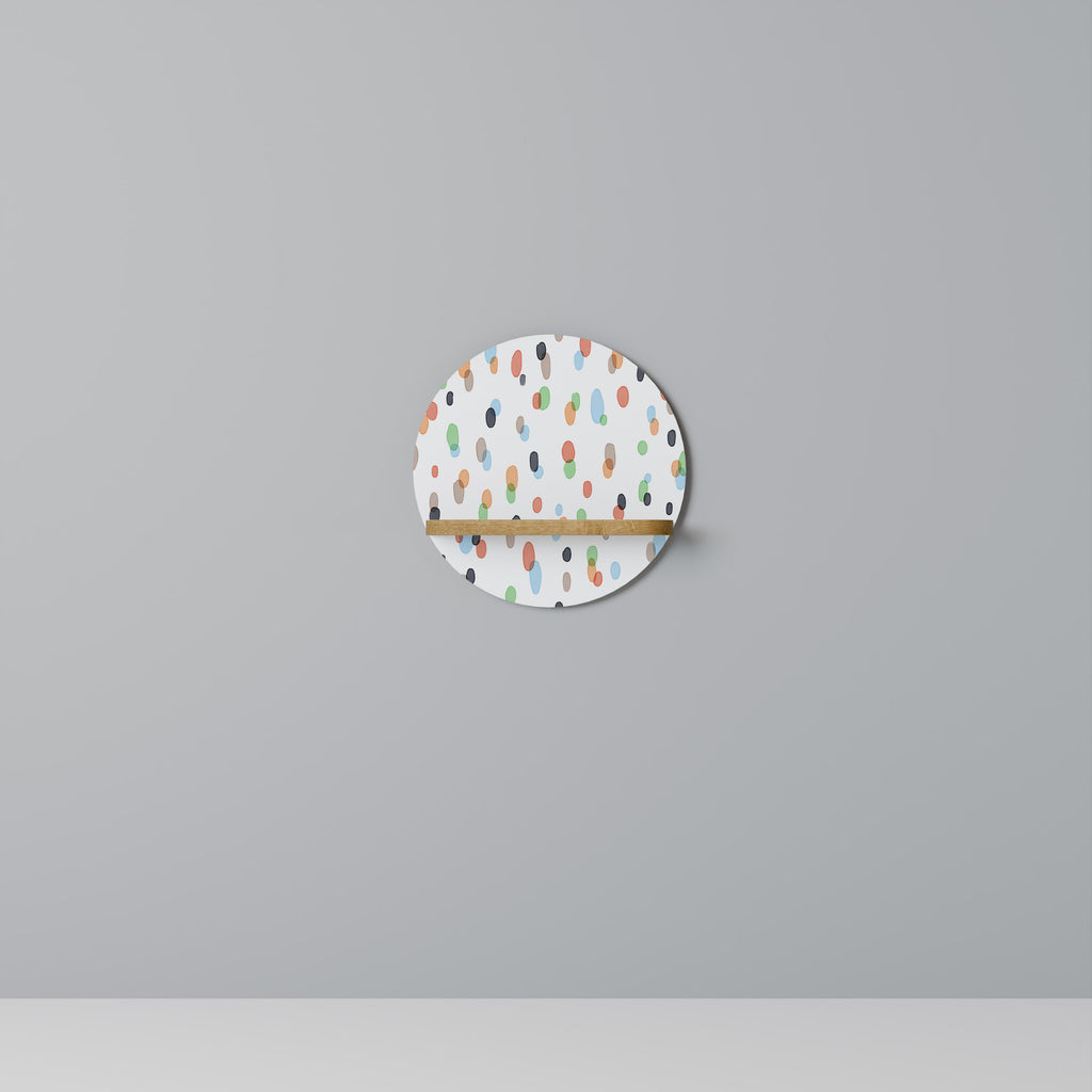 Estantería de arte redonda ENERGETIC SPOTS con efecto roble