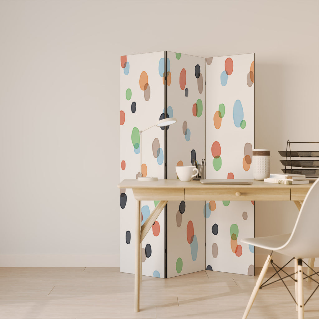 ENERGETIC SPOTS 3-Panel Room Divider