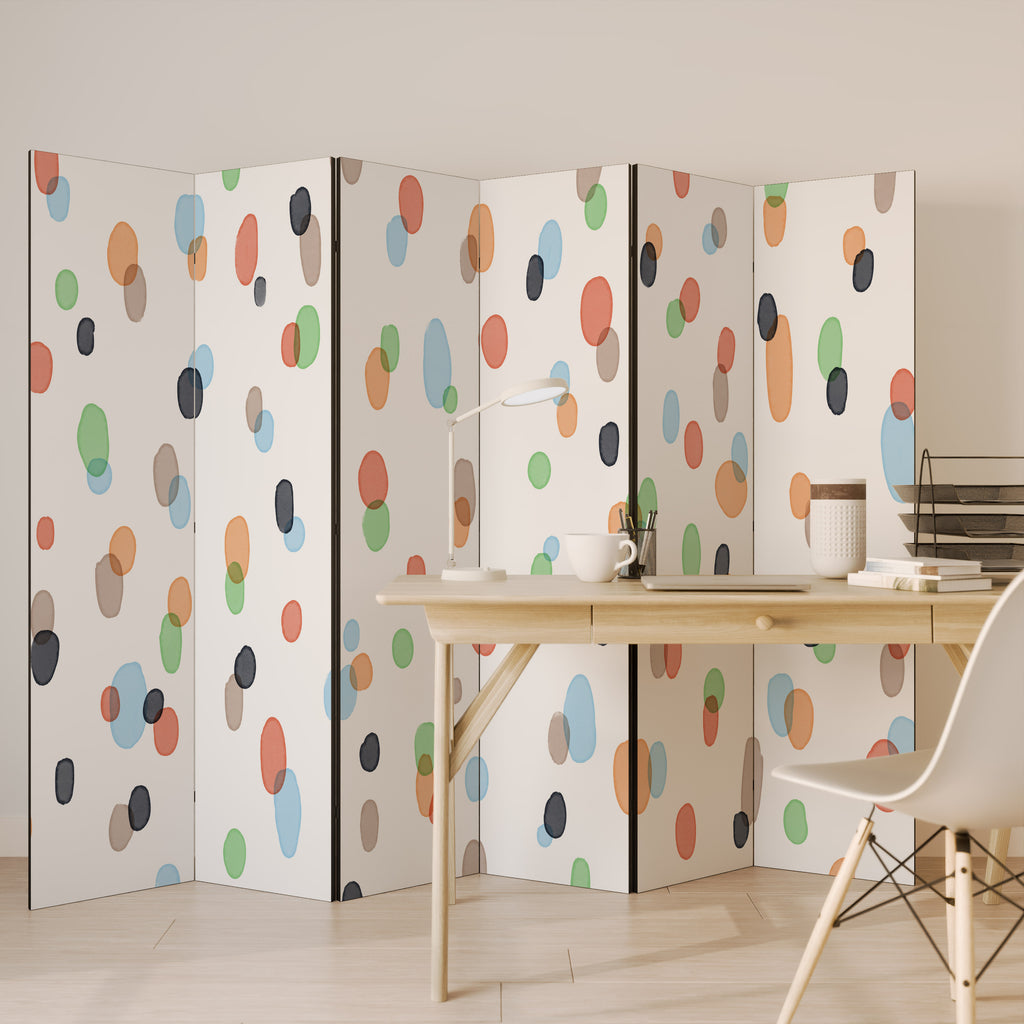 ENERGETIC SPOTS 6-Panel Room Divider