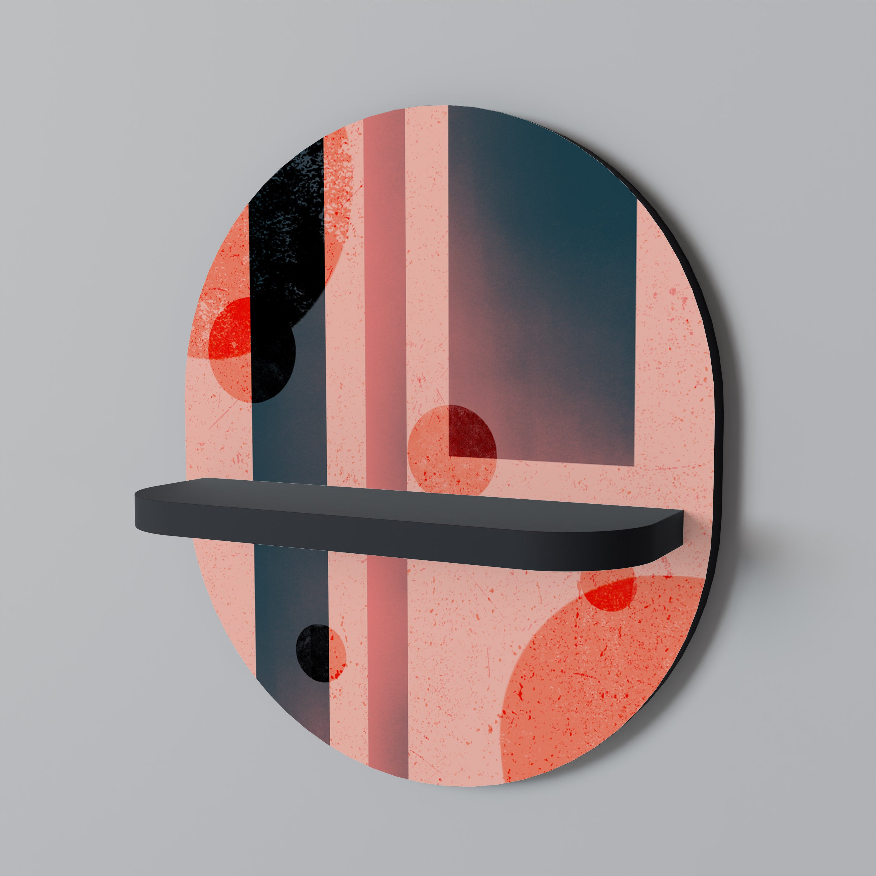 Estantería de arte ovalada BLUSHED SPECTRUM con acabado negro