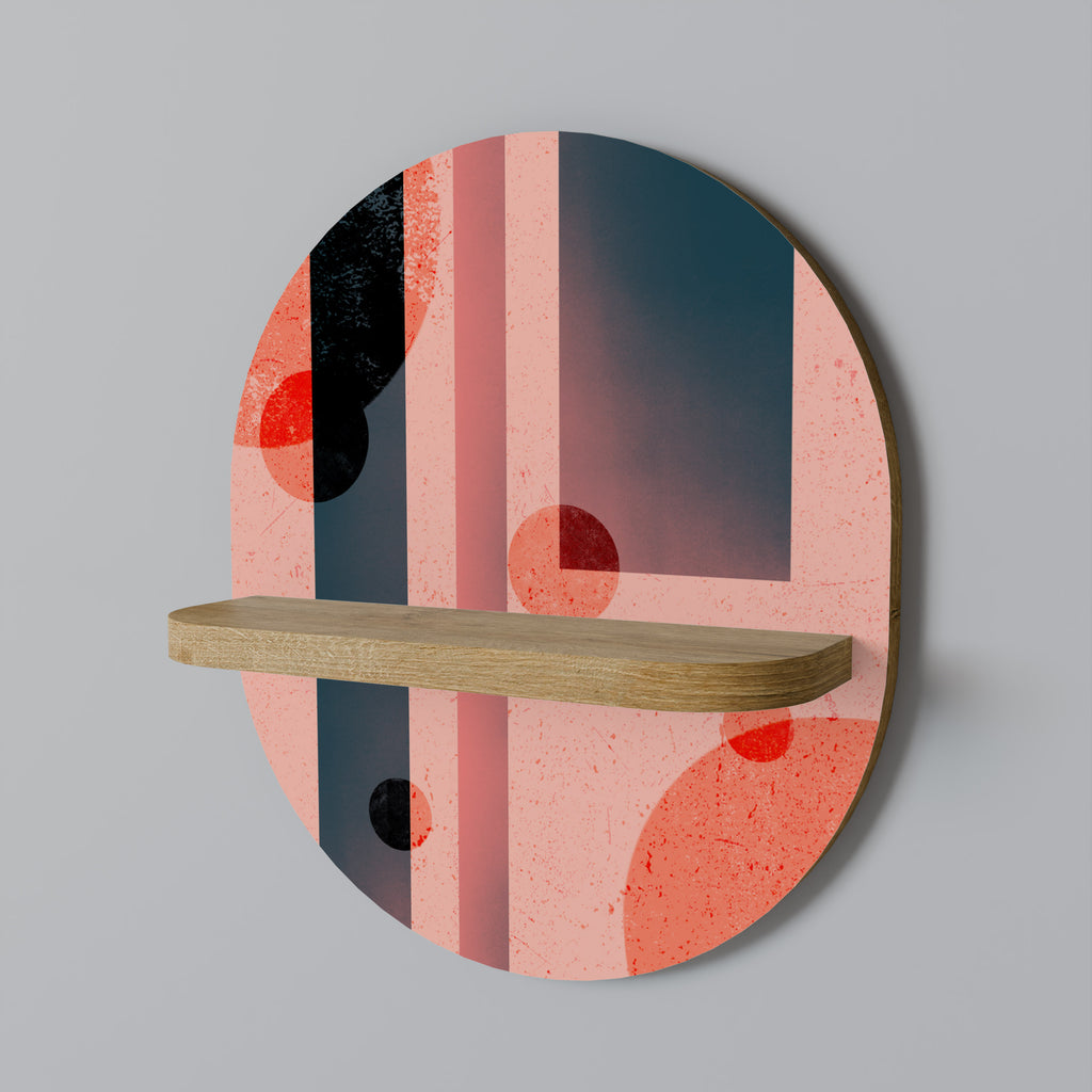 Estantería de arte ovalada BLUSHED SPECTRUM con efecto roble