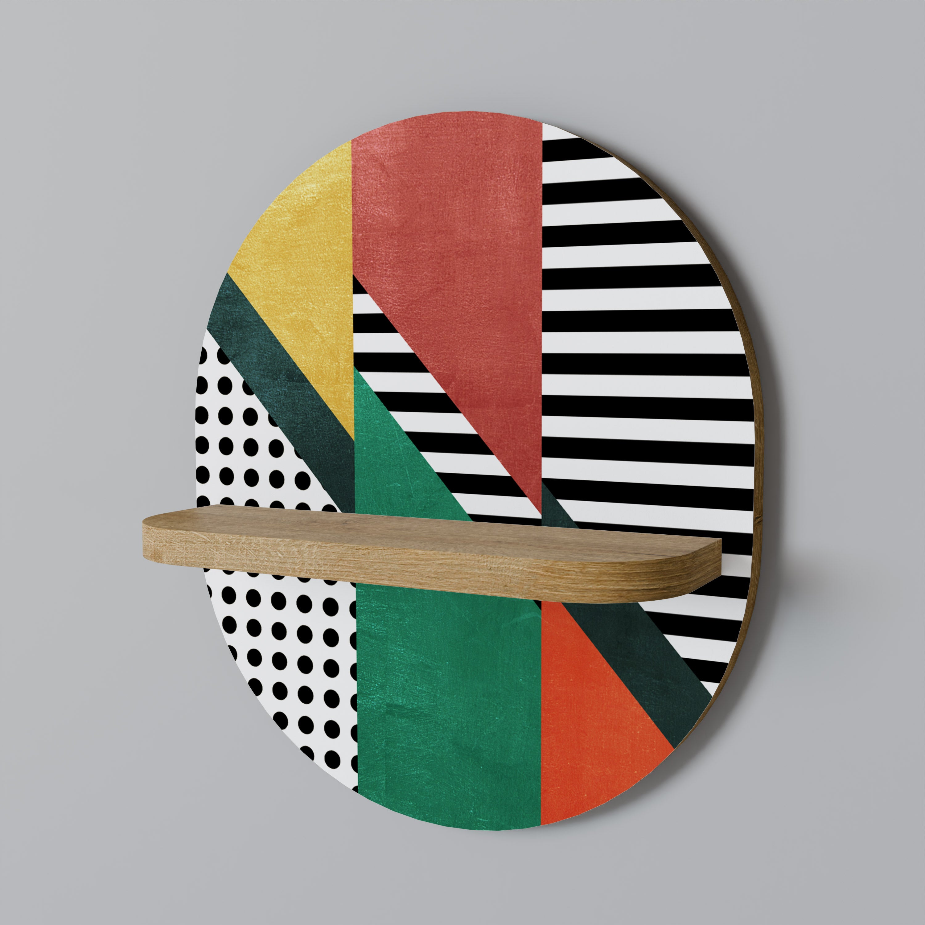 Estantería de arte ovalada MAKESHIFT ARTISTRY con efecto roble