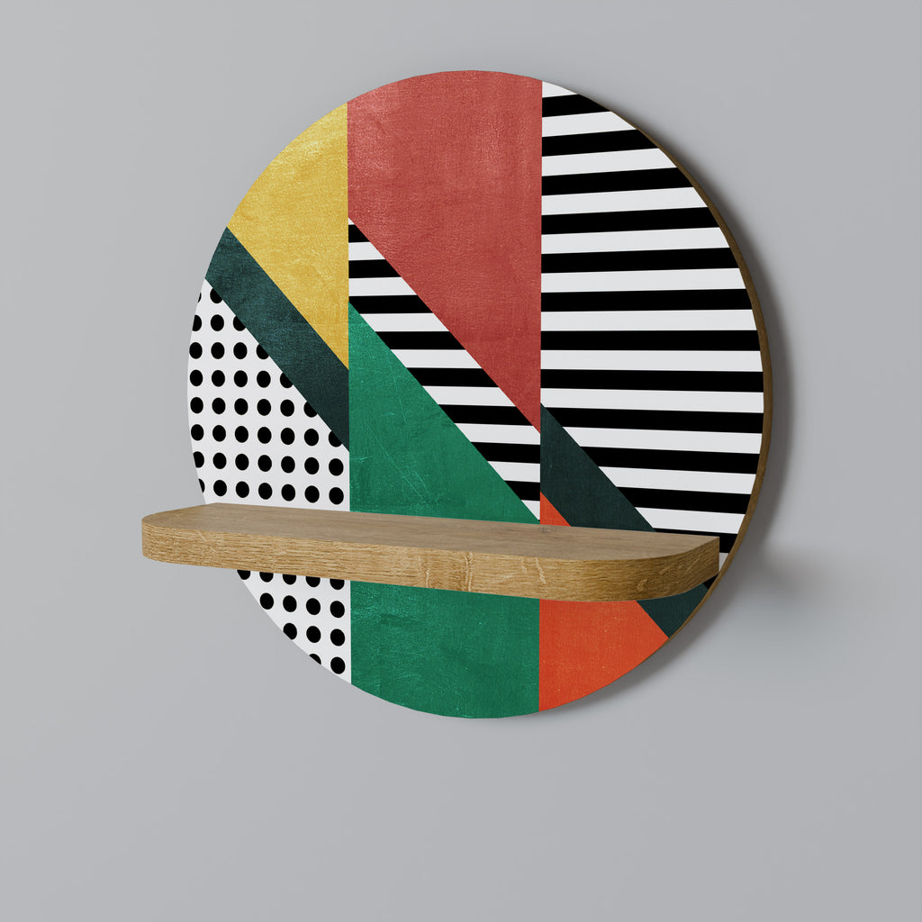 Estantería de arte redonda MAKESHIFT ARTISTRY con efecto roble