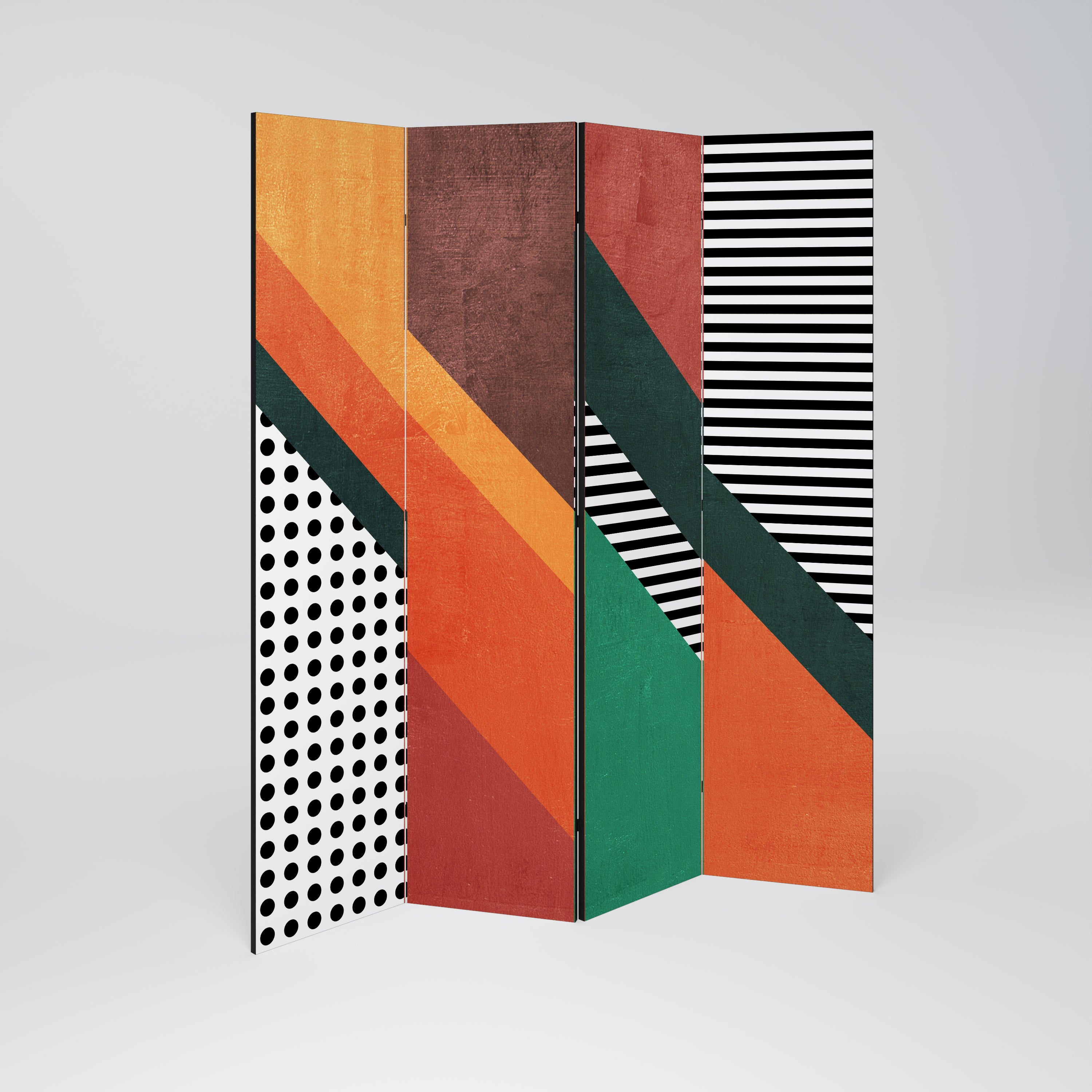 MAKESHIFT ARTISTRY Biombo de 4 paneles