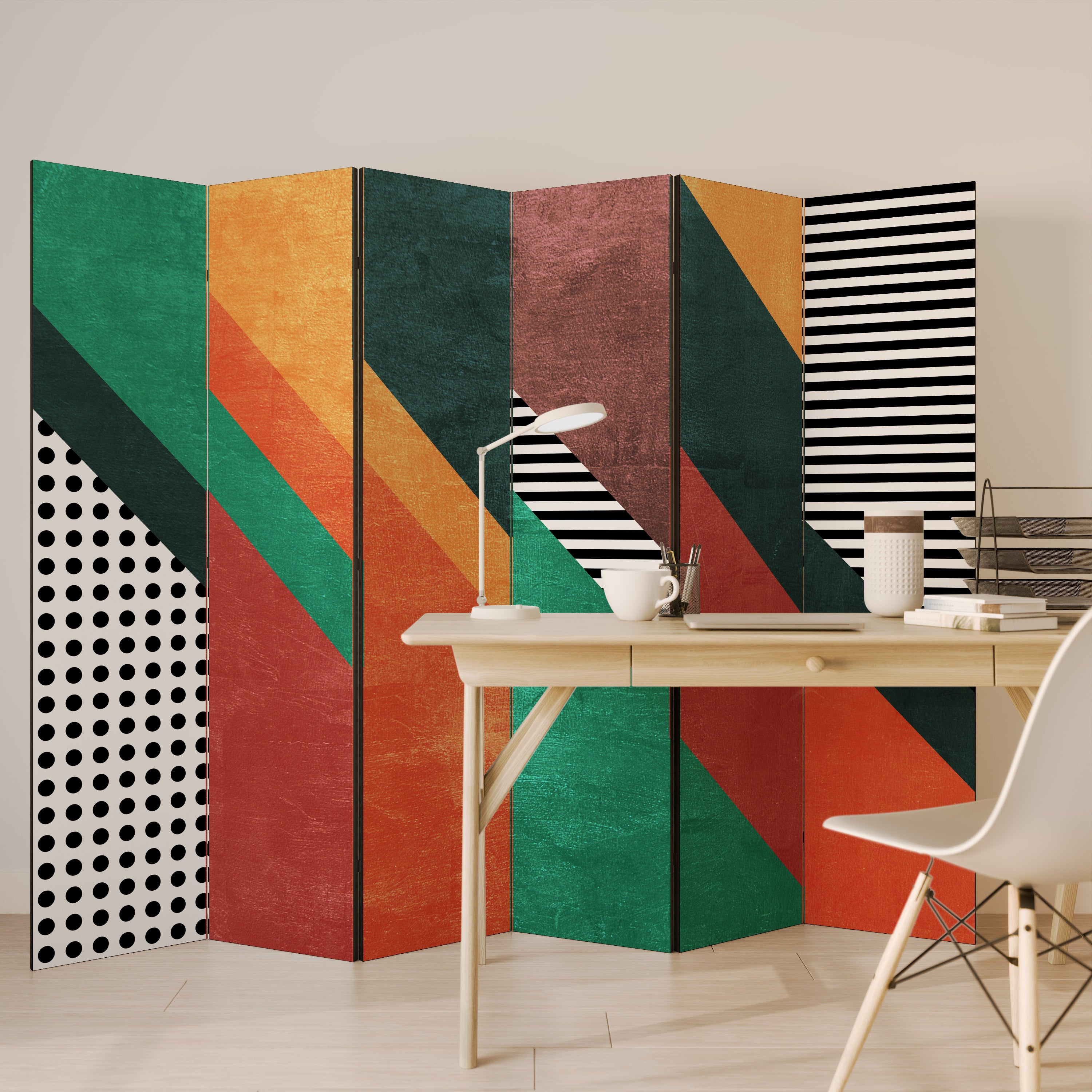 Biombo decorativo de 6 paneles MAKESHIFT ARTISTRY