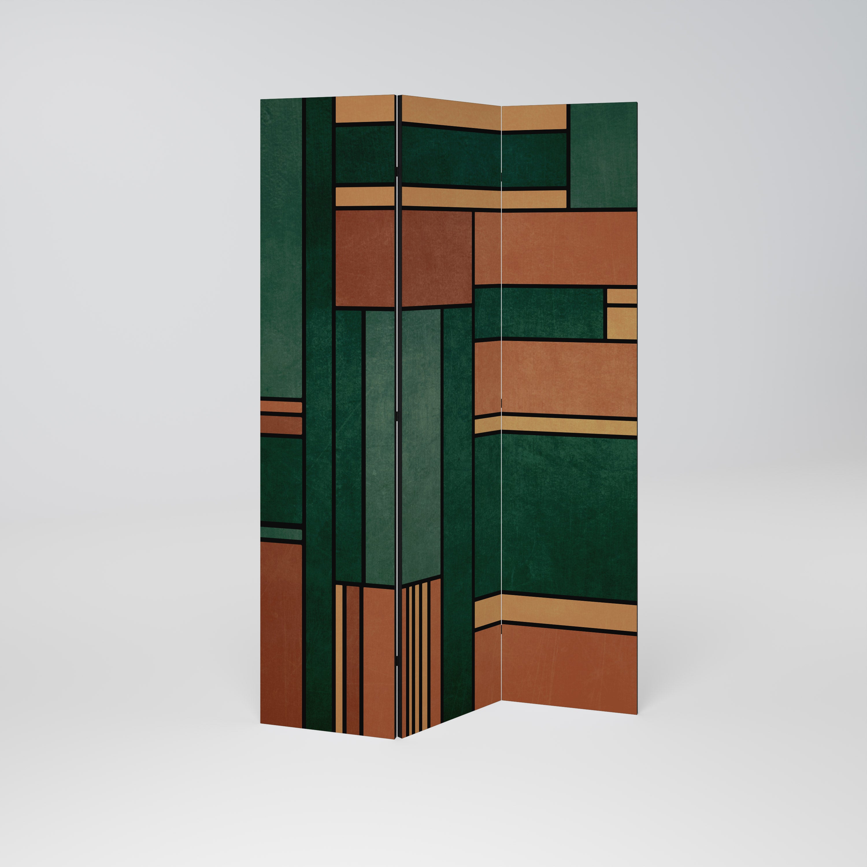 Biombo decorativo de 3 paneles FIGURAS TERRESTRES