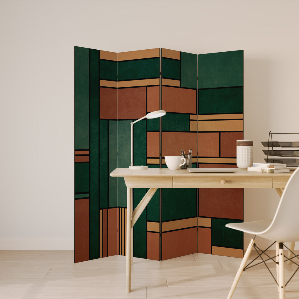 EARTHY FIGURES 4-Panel Room Divider