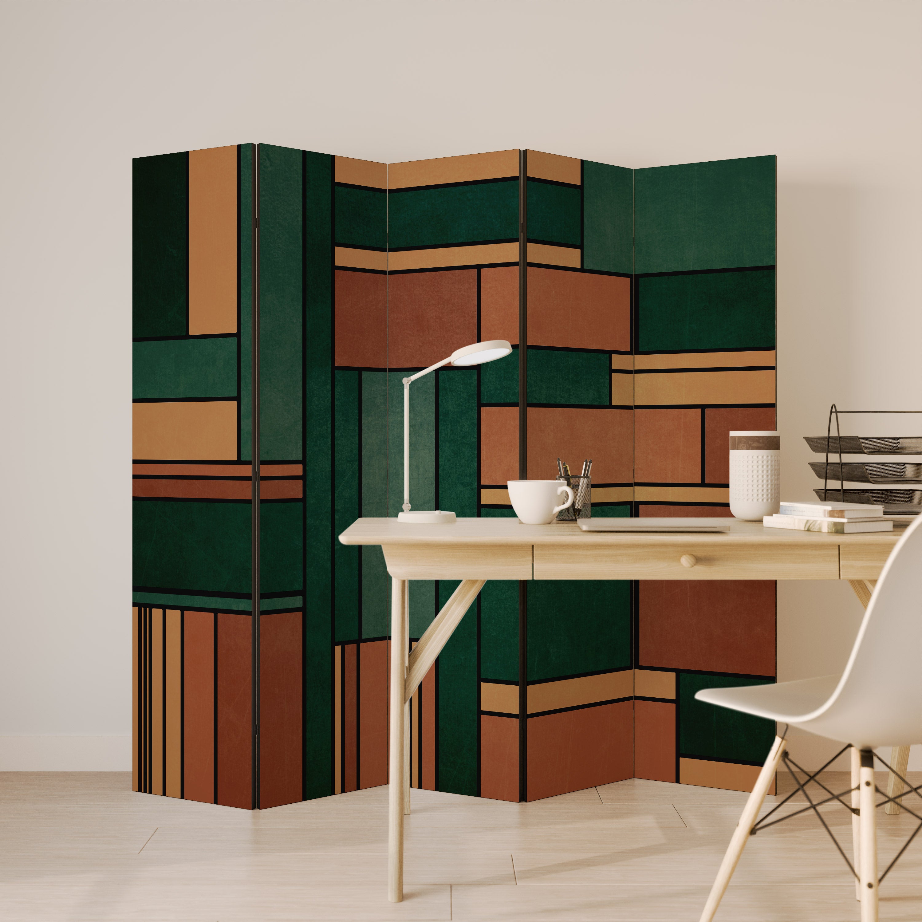 EARTHY FIGURES 5-Panel Room Divider