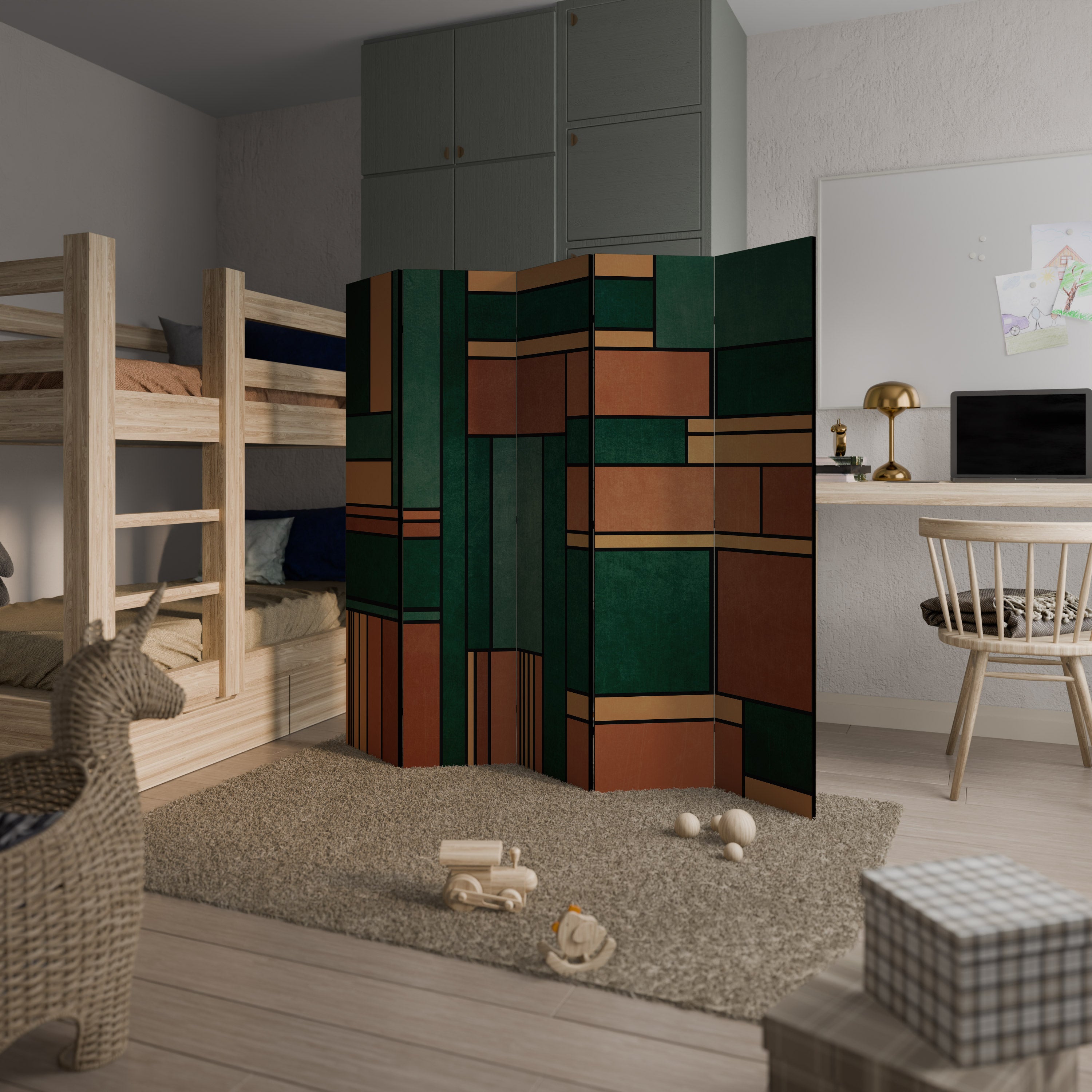 EARTHY FIGURES 5-Panel Room Divider