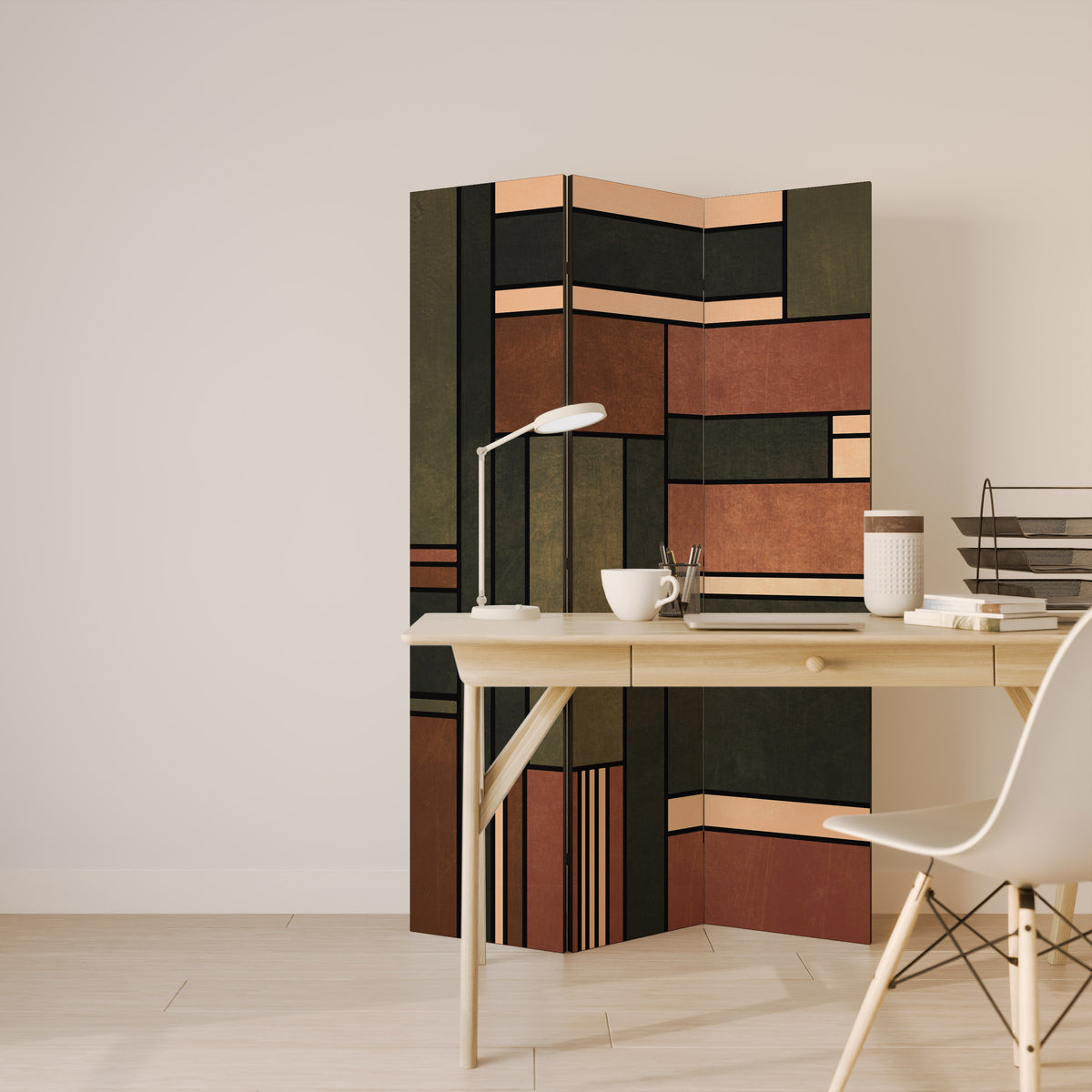 FIGURES OF NATURE Biombo de 3 paneles