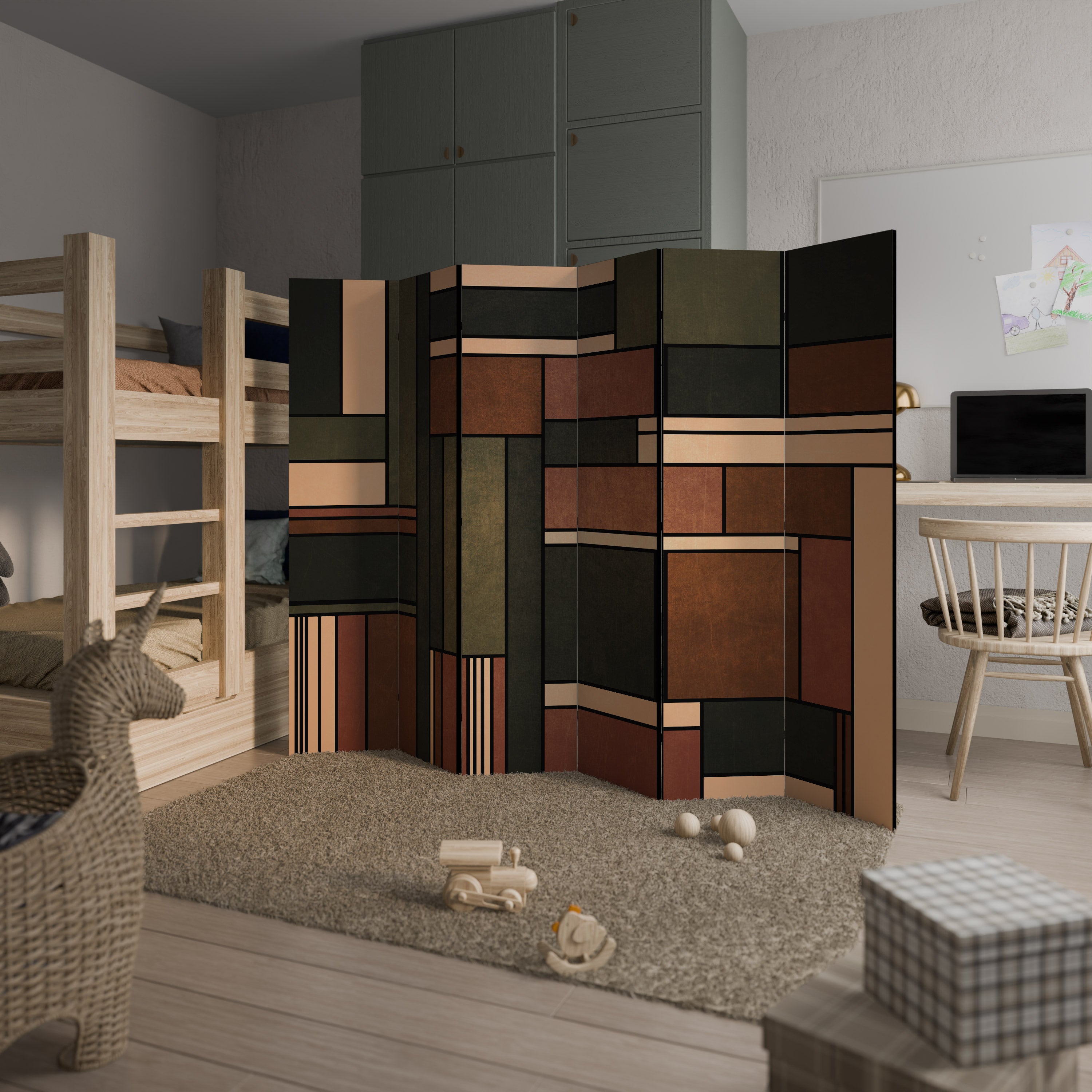 Biombo decorativo de 6 paneles FIGURAS DE LA NATURALEZA