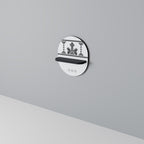 MYTHIC STITCH Oval Art Shelf In Black Finish