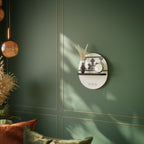 MYTHIC STITCH Oval Art Shelf In Black Finish