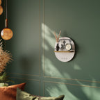 MYTHIC STITCH Estante Ovalado Decorativo en Efecto Roble