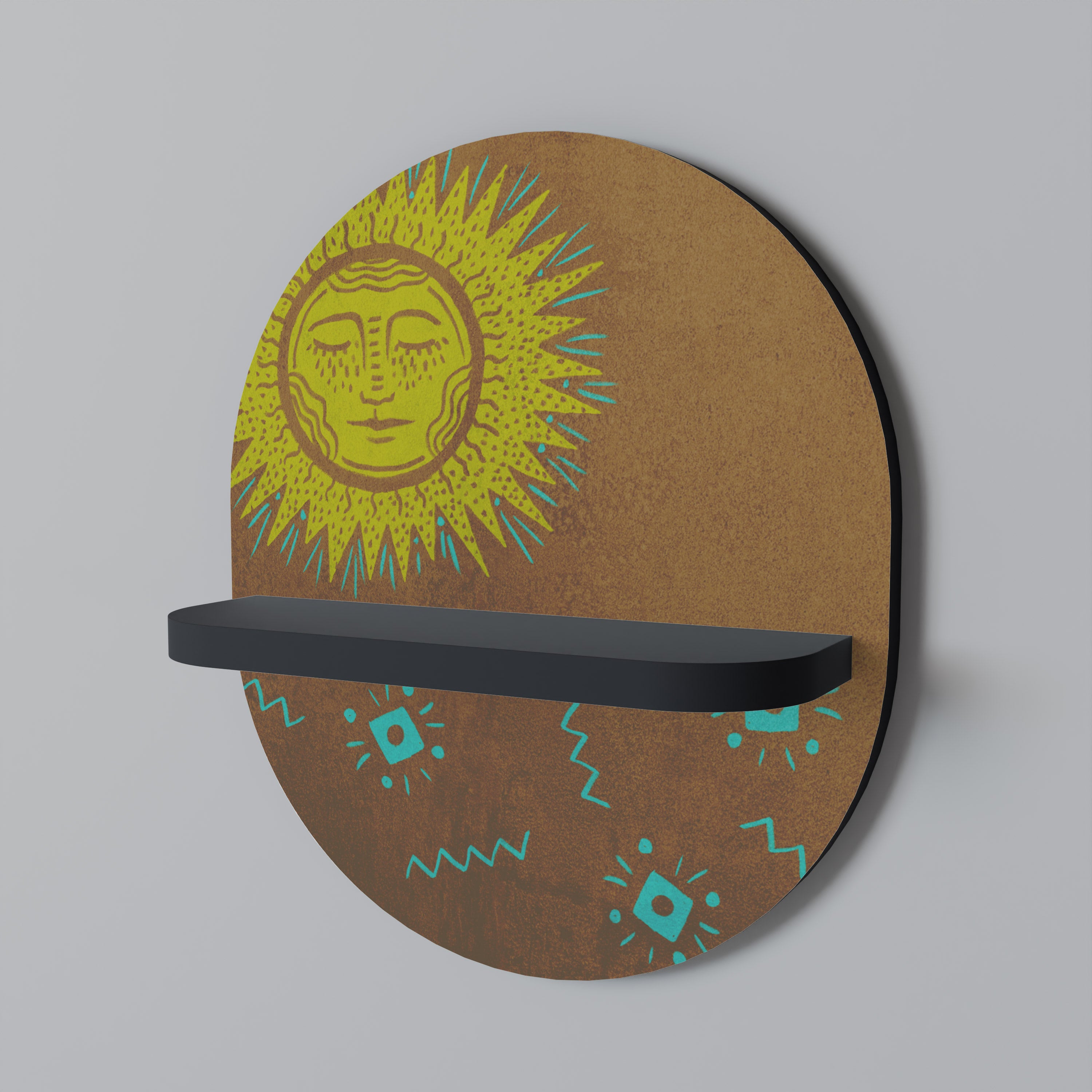 Estantería de arte ovalada SUNSHINE PRAISE con acabado negro