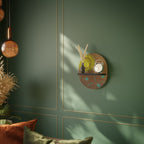 SUNSHINE PRAISE Estante Ovalado Decorativo en Acabado Negro