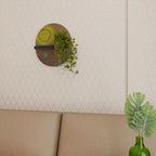 SUNSHINE PRAISE Estante Ovalado Decorativo en Acabado Negro